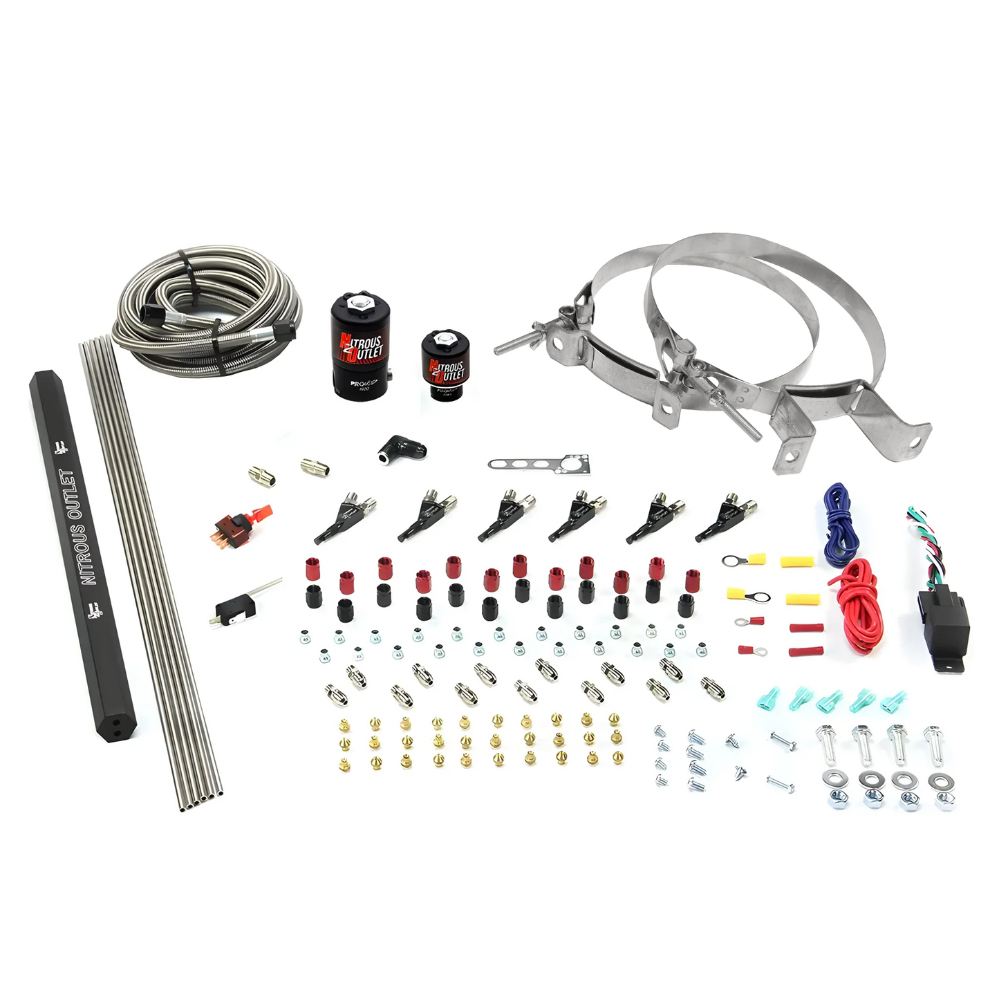 6 Cylinder 2 Solenoid Direct Port System With Single Injection Rail and 90 Degree Nozzles, High Fuel Pressure E85