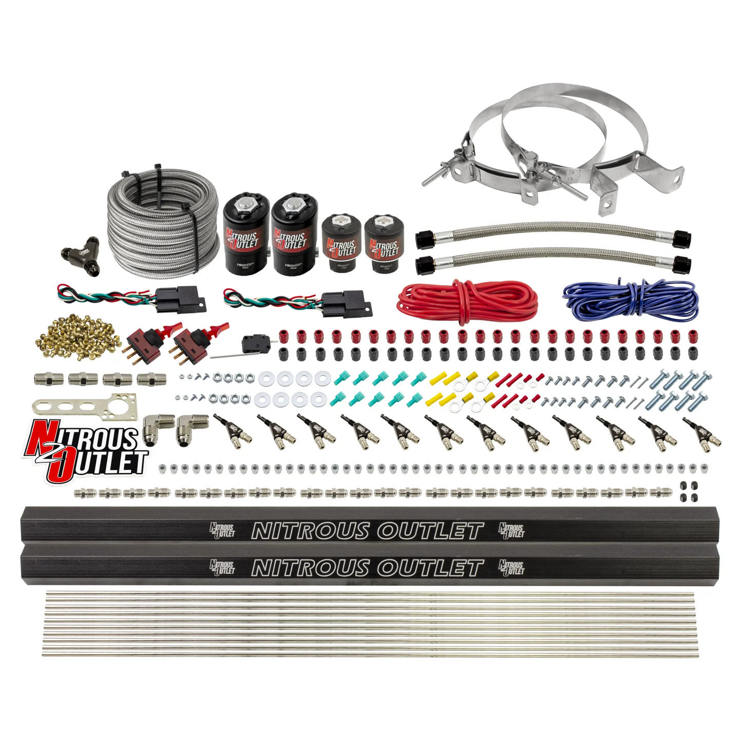 6 Cylinder 4 Solenoid Dual Stage Direct Port System With Dual Injection Rails and 90 Degree Nozzles, High Fuel Pressure E85