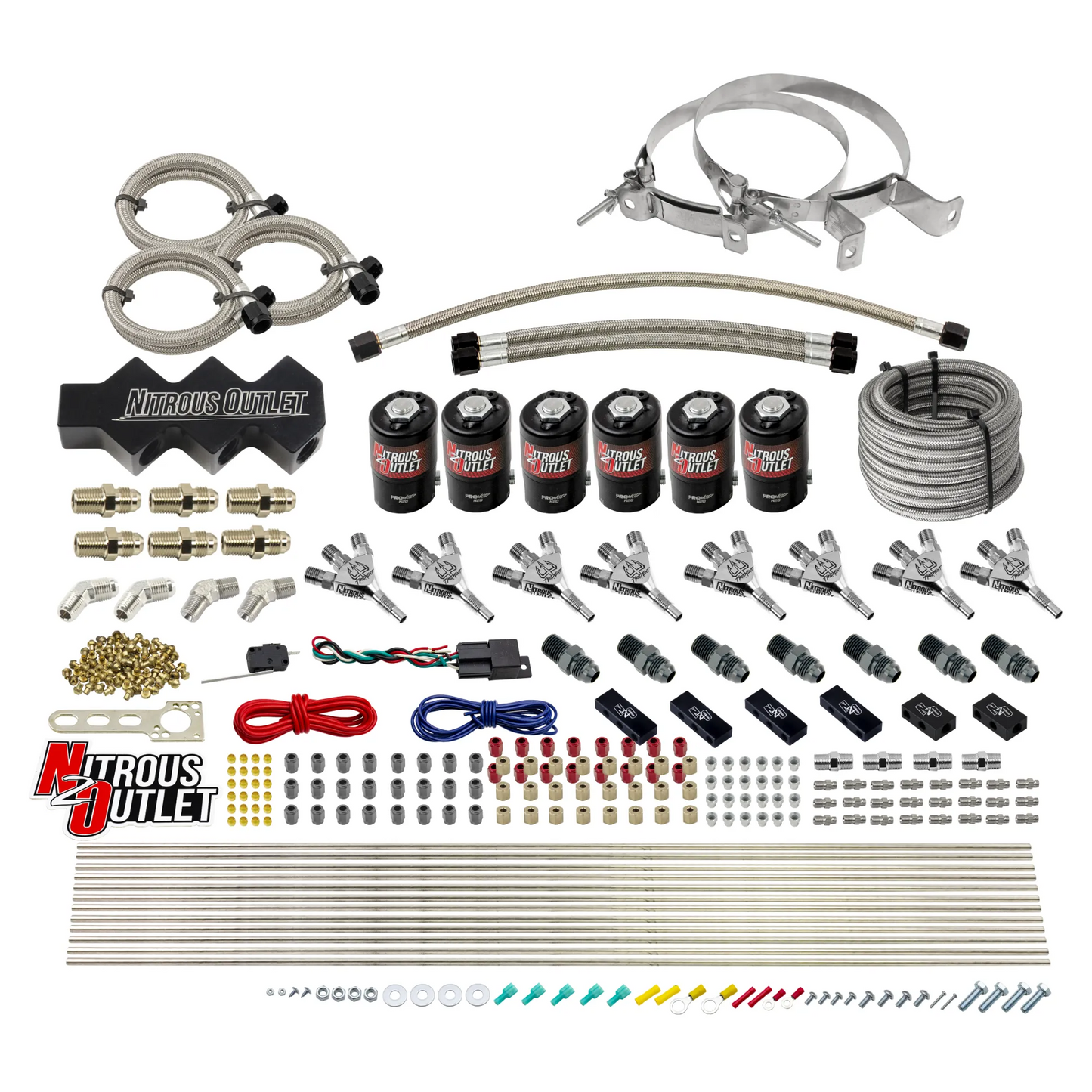 Trident 8 Cylinder 6 Solenoid Dry Triple Stage Direct Port System With 1 In 6 Out Distribution Blocks