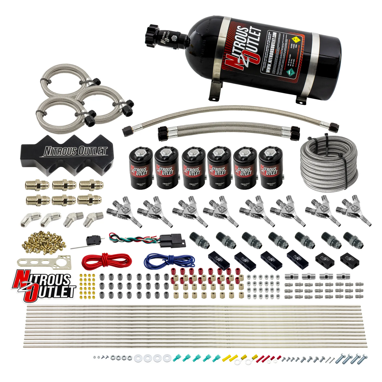 Trident 8 Cylinder 6 Solenoid Dry Triple Stage Direct Port System With 1 In 6 Out Distribution Blocks