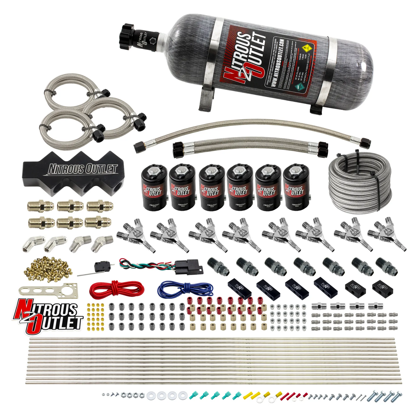 Trident 8 Cylinder 6 Solenoid Dry Triple Stage Direct Port System With 1 In 6 Out Distribution Blocks