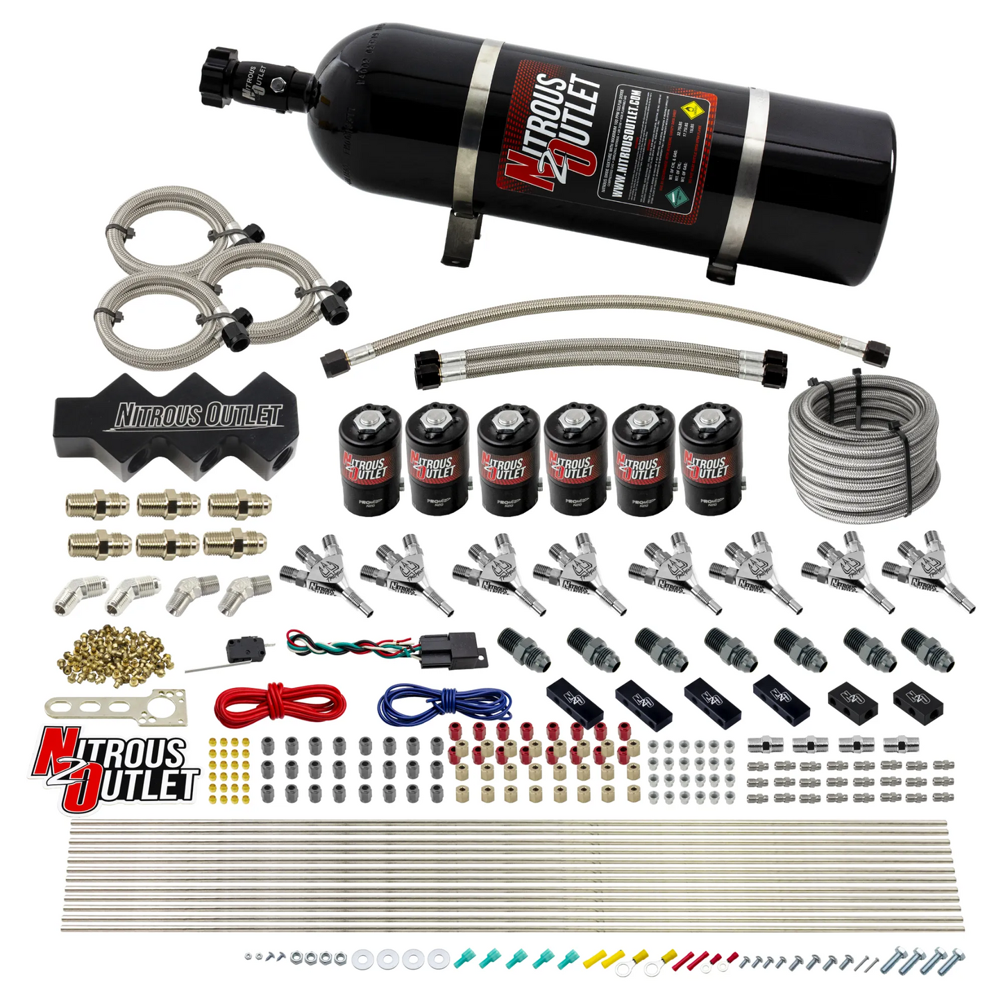 Trident 8 Cylinder 6 Solenoid Dry Triple Stage Direct Port System With 1 In 6 Out Distribution Blocks