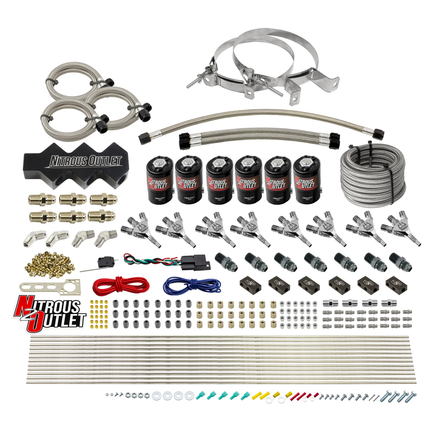 Trident 8 Cylinder 6 Solenoid Dry Triple Stage Direct Port System With 1 In 4 Out Distribution Blocks