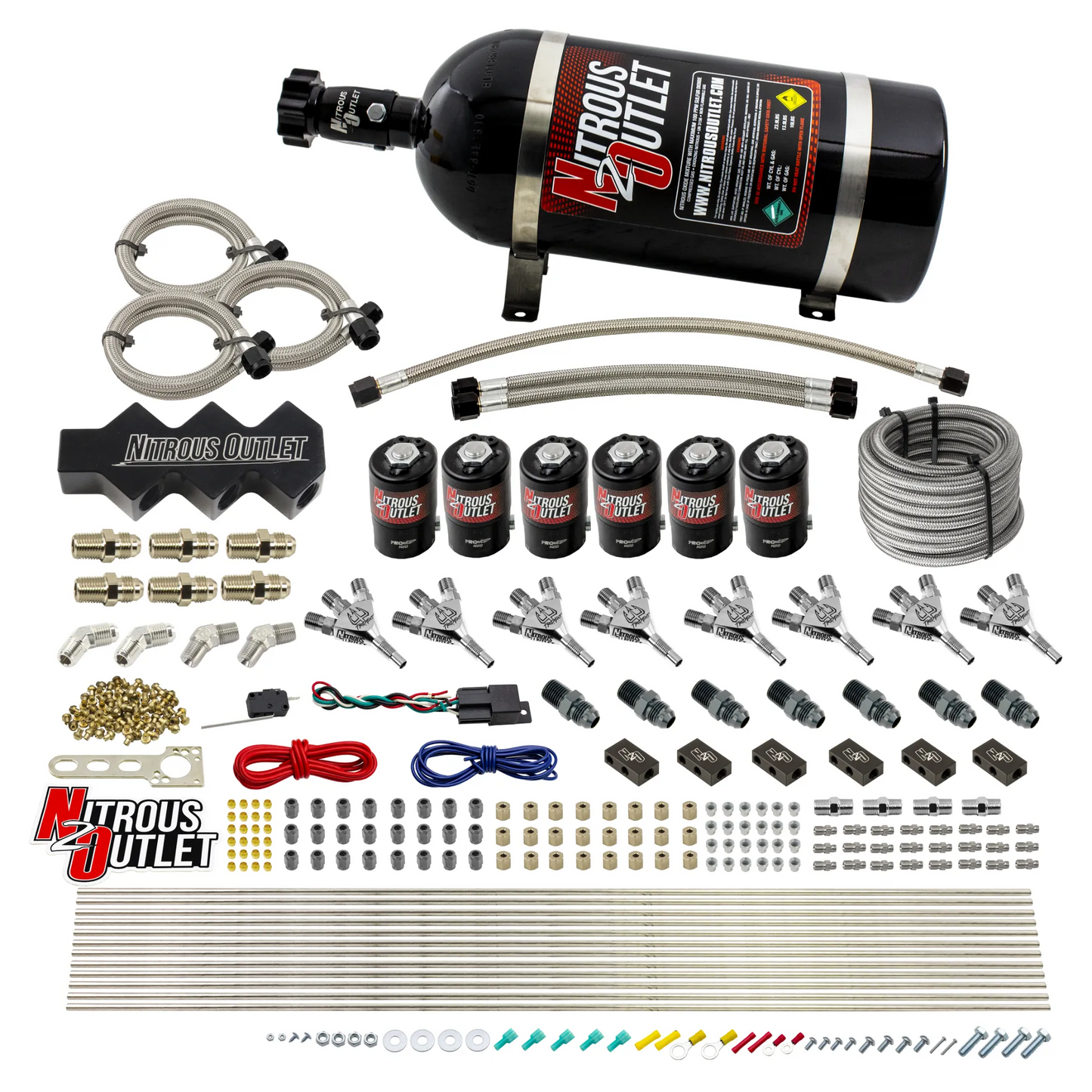 Trident 8 Cylinder 6 Solenoid Dry Triple Stage Direct Port System With 1 In 4 Out Distribution Blocks