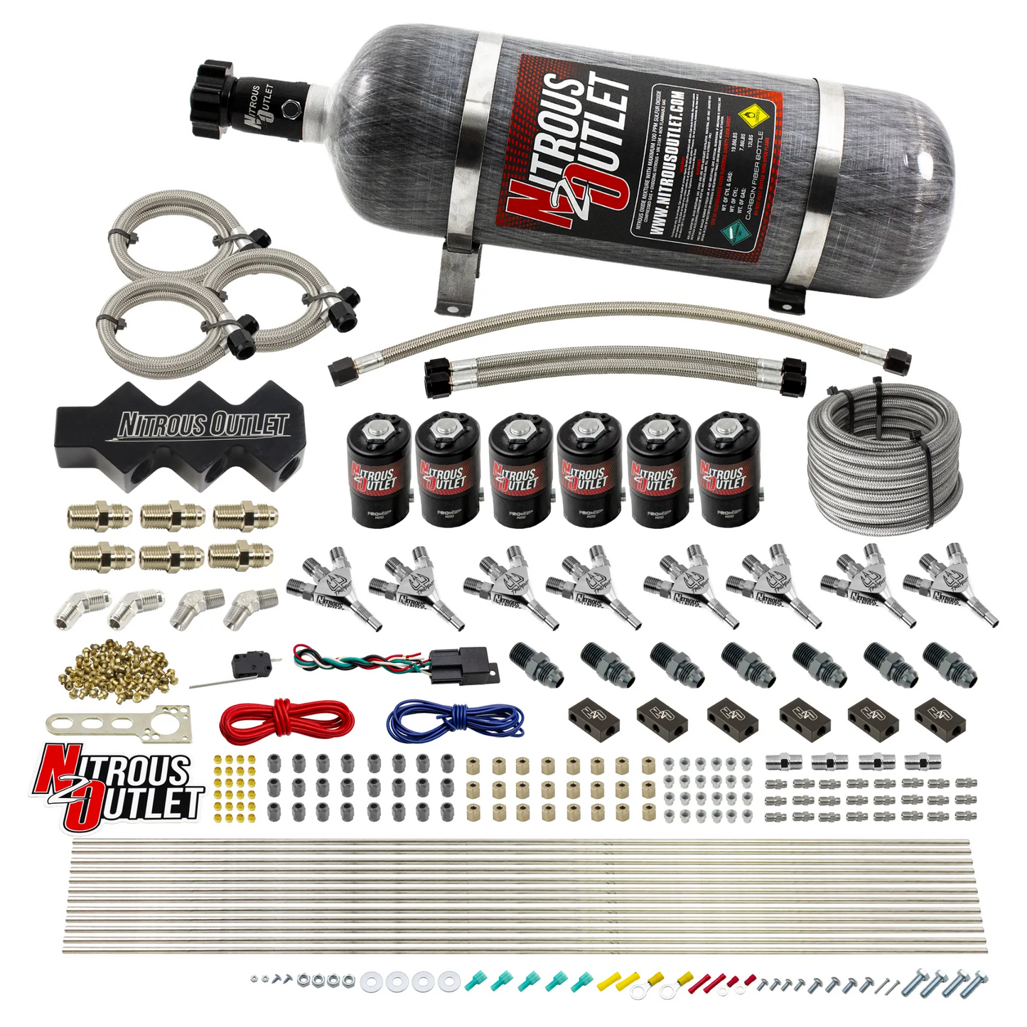 Trident 8 Cylinder 6 Solenoid Dry Triple Stage Direct Port System With 1 In 4 Out Distribution Blocks