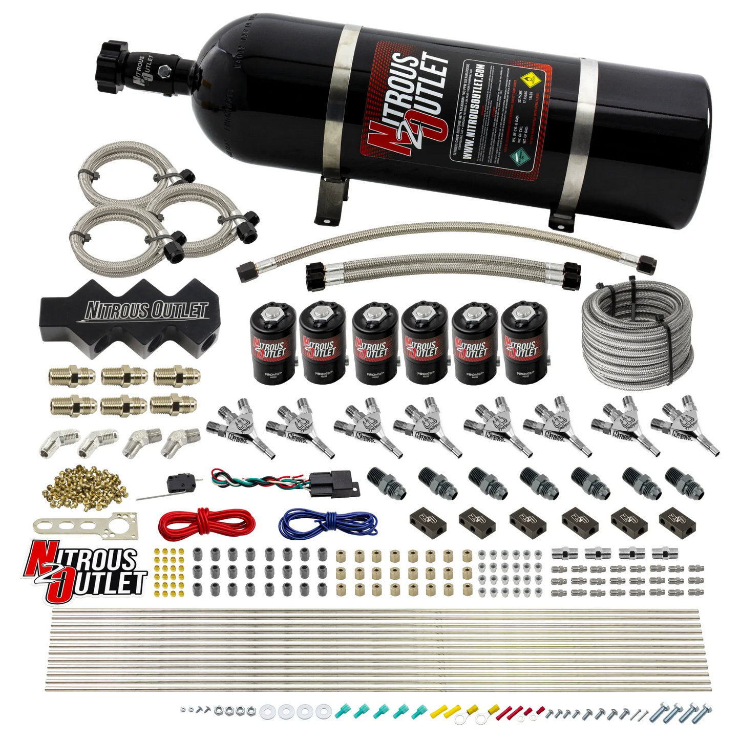 Trident 8 Cylinder 6 Solenoid Dry Triple Stage Direct Port System With 1 In 4 Out Distribution Blocks