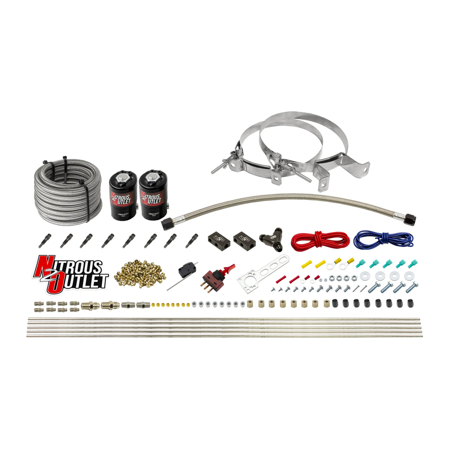 8 Cylinder Dry Direct Port System - .122 Nitrous - Straight Blow Through Nozzles