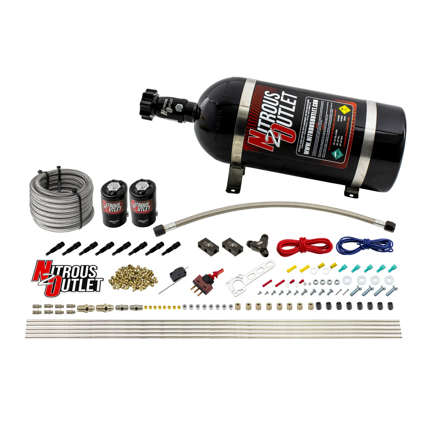 8 Cylinder Dry Direct Port System - .112 Nitrous - Straight Blow Through Nozzles