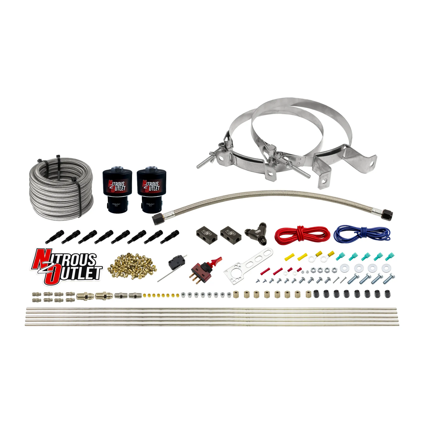 8 Cylinder Dry Direct Port System - .178 Nitrous - Straight Blow Through Nozzles