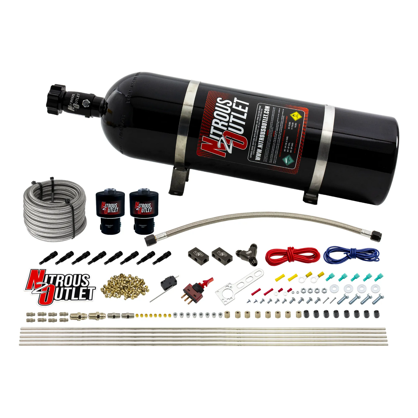 8 Cylinder Dry Direct Port System - .178 Nitrous - Straight Blow Through Nozzles