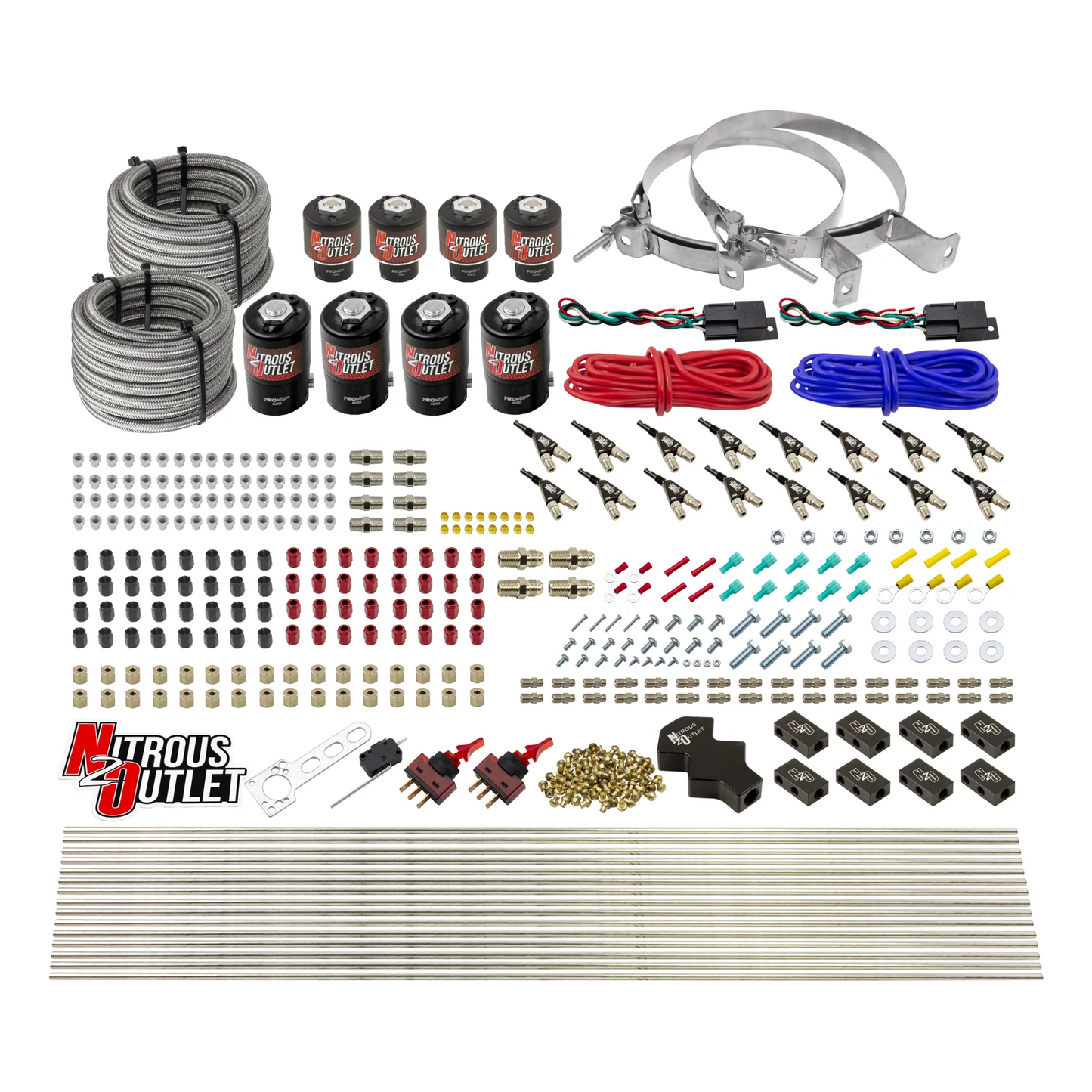 8 Cylinder Dual Stage Direct Port Nitrous System - .122 Nitrous/.177 Fuel Solenoids