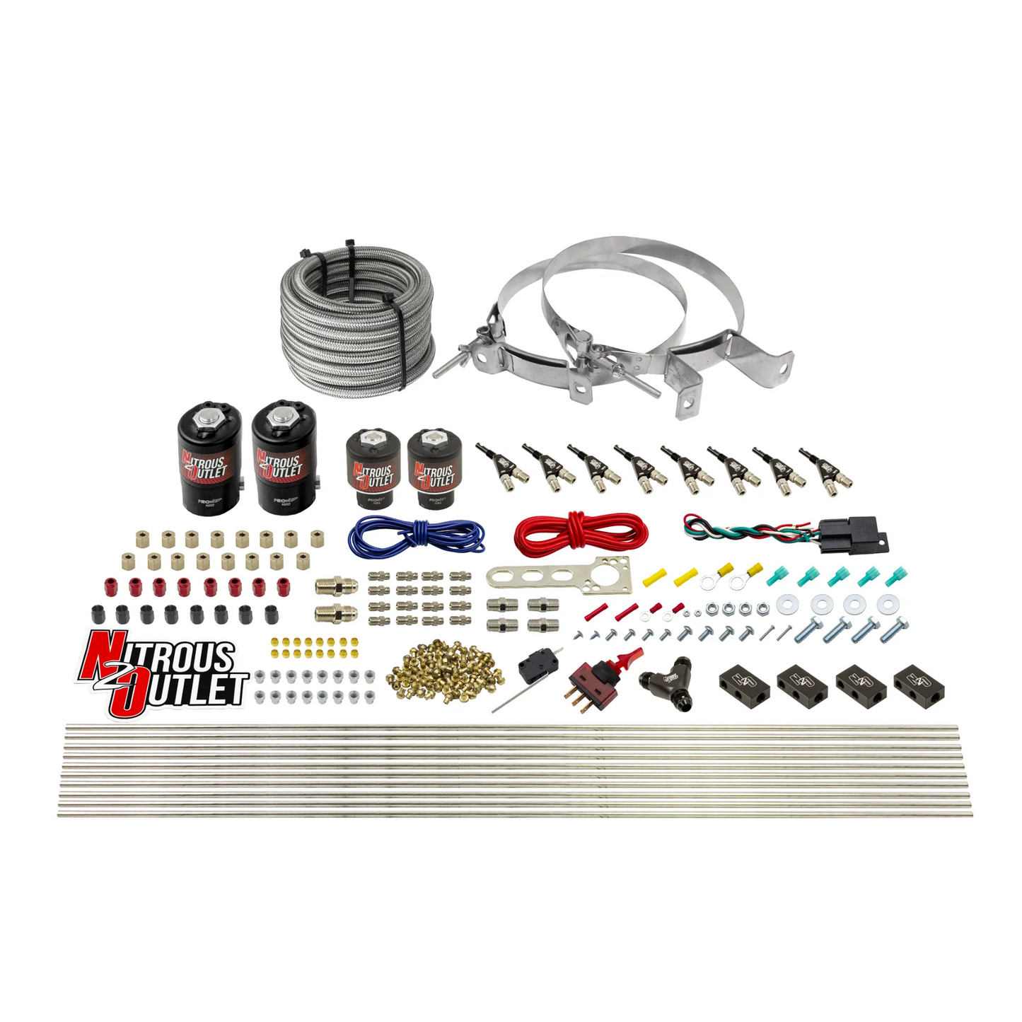 8 Cylinder Single Stage Direct Port Nitrous System - .112 Nitrous/.177 Fuel Solenoids