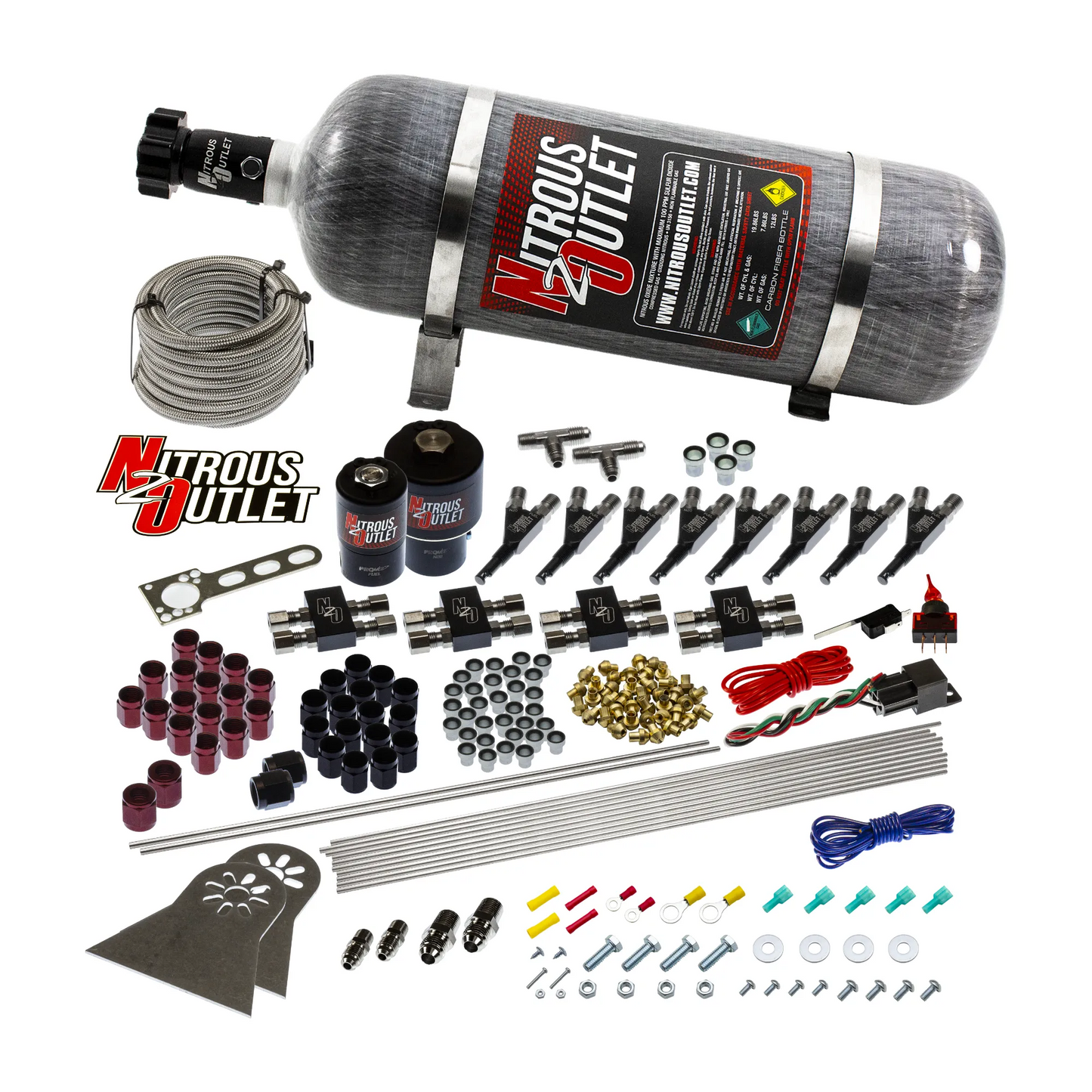 8 Cylinder Single Stage Direct Port Nitrous System - .178 Nitrous/.310 Fuel Solenoids