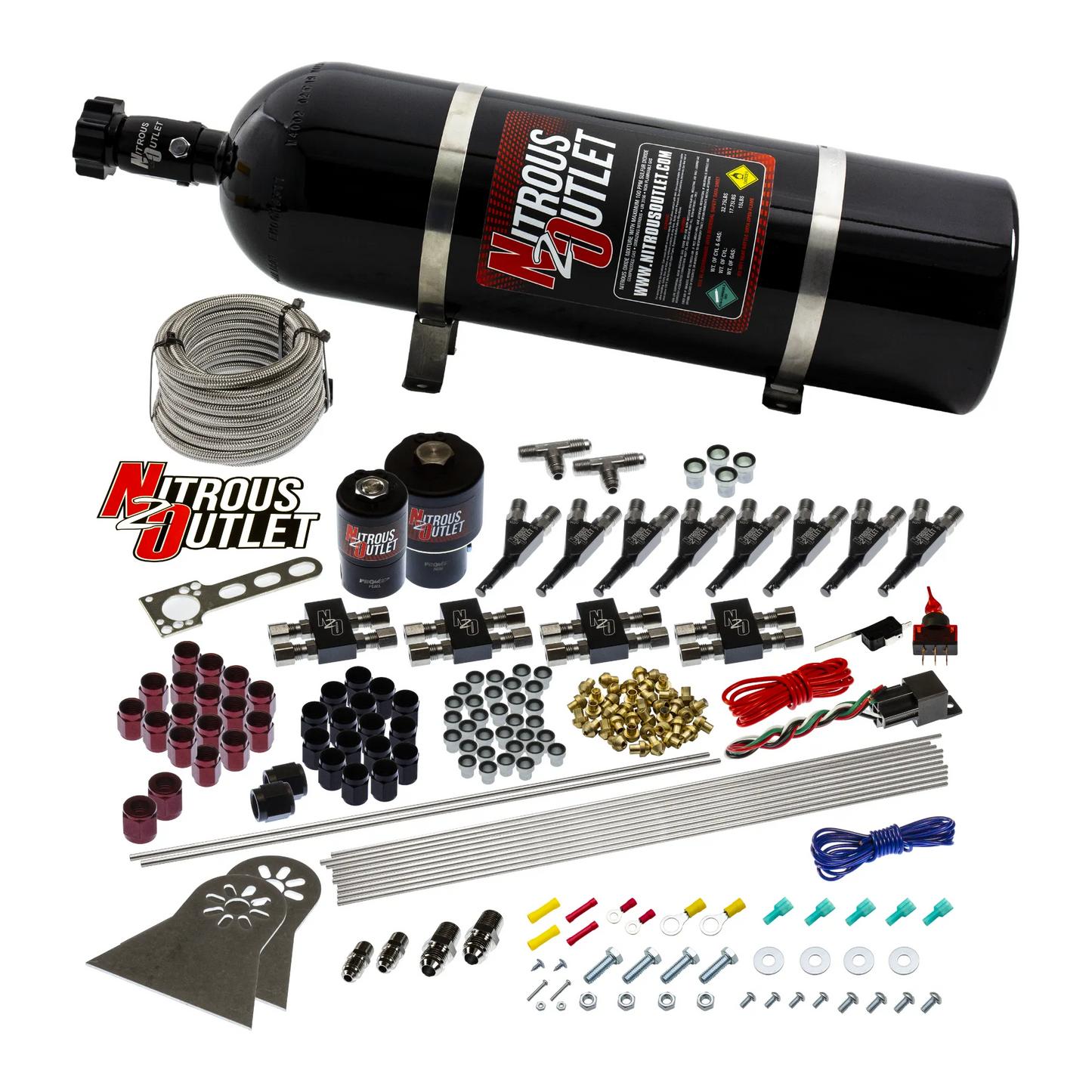 8 Cylinder Single Stage Direct Port Nitrous System - .178 Nitrous/.310 Fuel Solenoids