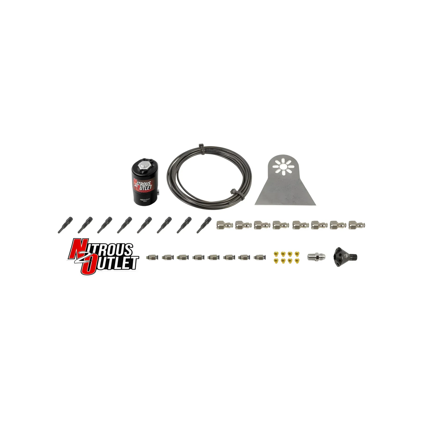 8 Cylinder Dry Nylon Hose Plumbers Kit - Showerhead Distribution Blocks - .112 Nitrous