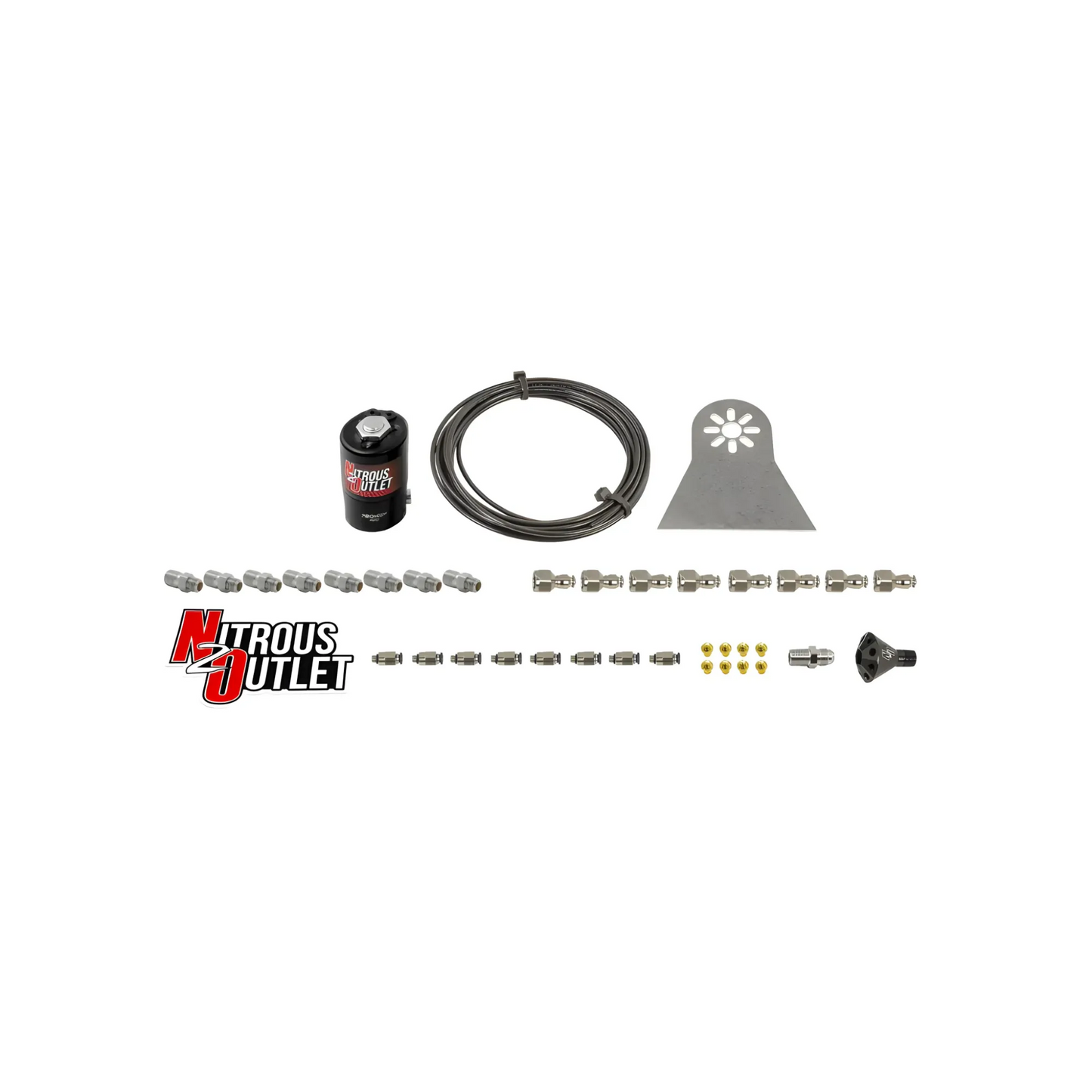 8 Cylinder Dry Nylon Hose Plumbers Kit - Showerhead Distribution Block - .112 Nitrous - Plate Fittings