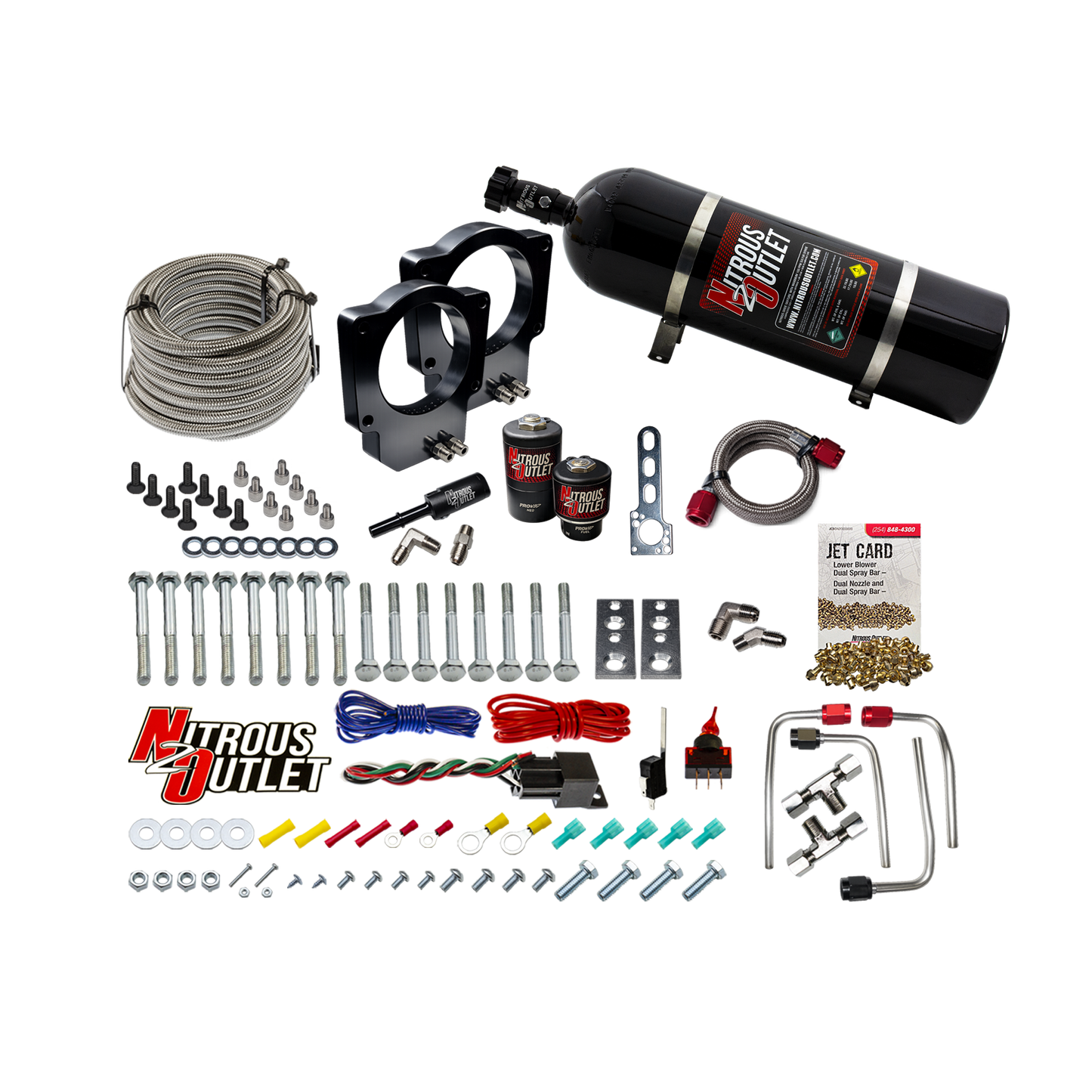 Nitrous Outlet GM LT6 2023-2026 Z06 Corvette Dual 87mm Throttle Body Plate System (15lb Bottle)
