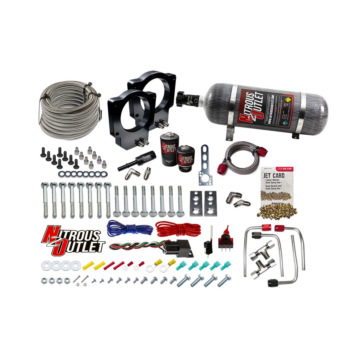 Nitrous Outlet GM LT6 2023-2026 Z06 Corvette Dual 87mm Throttle Body Plate System (12lb Bottle)