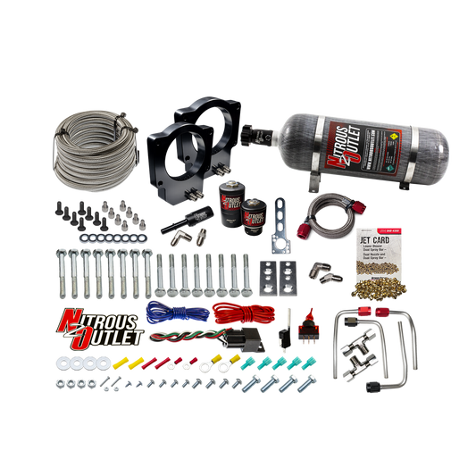 Nitrous Outlet GM LT6 2023-2026 Z06 Corvette Dual 87mm Throttle Body Plate System (12lb Bottle)