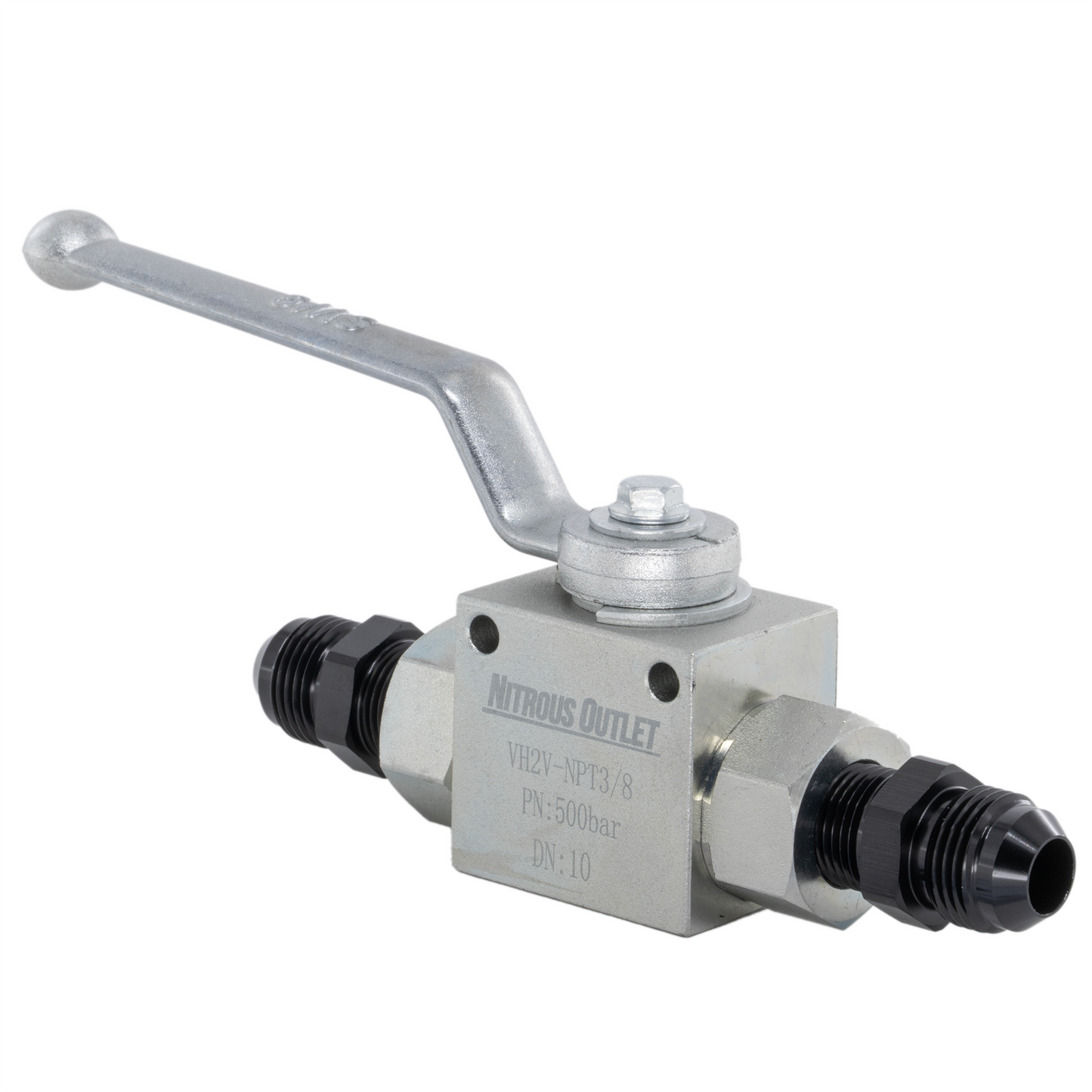 Nitrous Outlet Stainless Steel Inline Shut Off Ball Valve – 7,250 PSI / 8AN Fittings