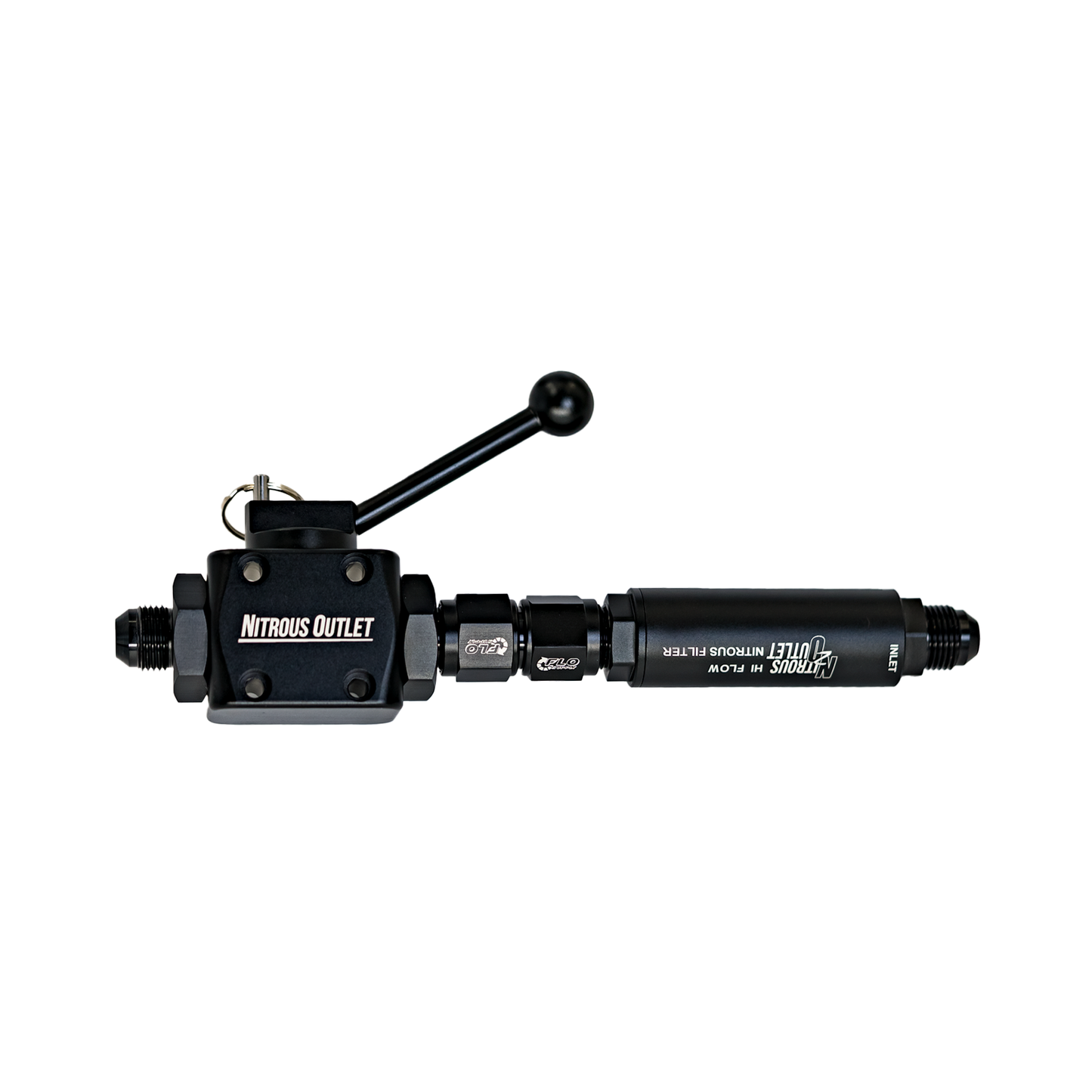 PowerFlow Max High Flow Inline Billet Ball Valve & Filter - .512" ID (6AN or 8AN)