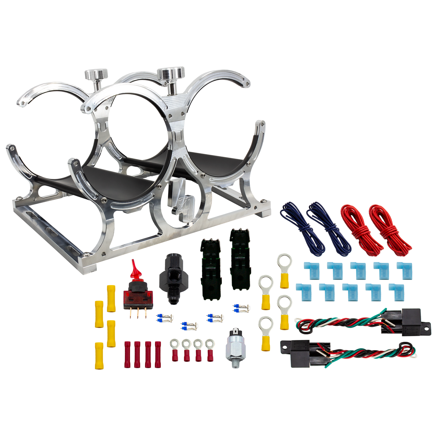 Dual Billet Aluminum Heated Bottle Bracket with Pressure Activation Switch