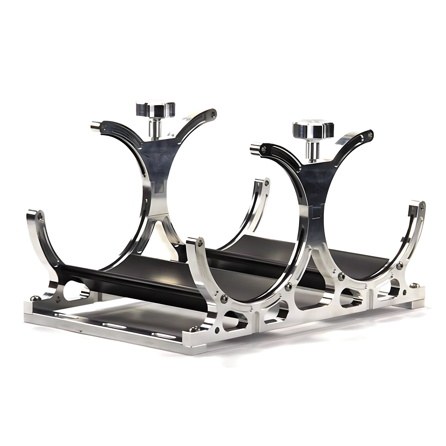 Vertical Dual Billet Heated Nitrous Bottle Bracket With Rubber Bottle Isolators