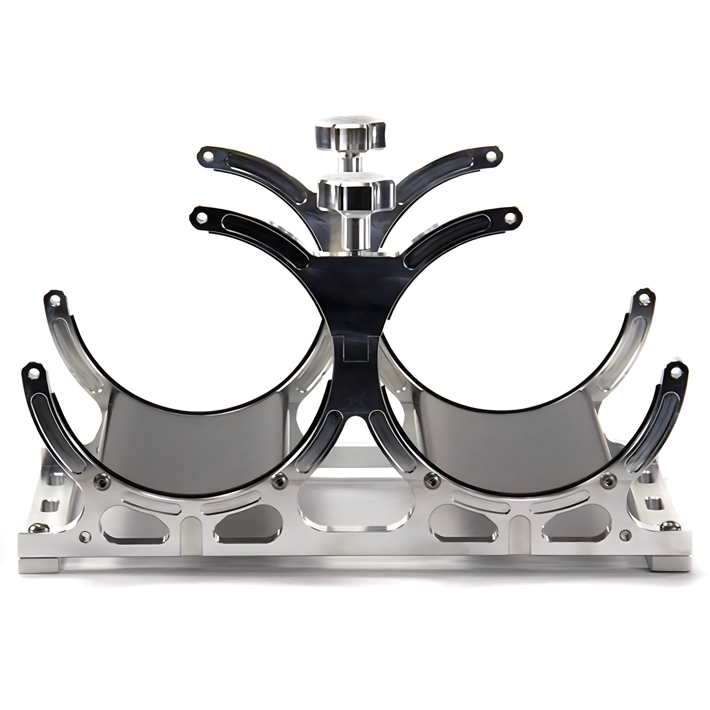 Vertical Dual Billet Heated Nitrous Bottle Bracket With Rubber Bottle Isolators