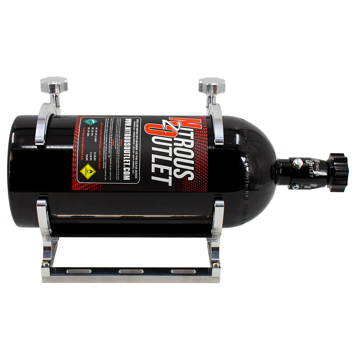 Vertical Billet Heated Nitrous Bottle Bracket With Rubber Bottle Isolators