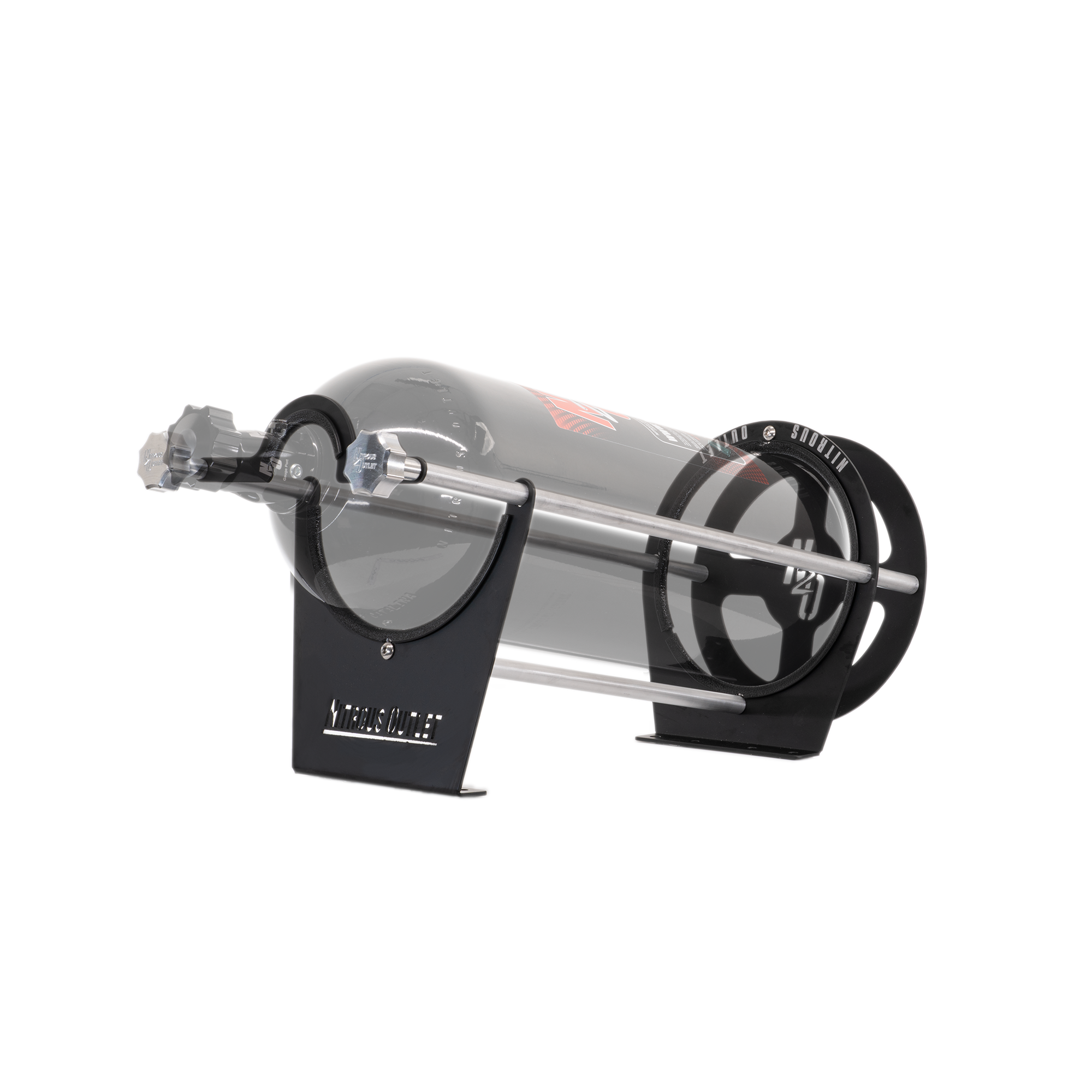 BEVINSEE Black Anodized Aluminum Nitrous Oxide Bottle Bracket - Holds 7" Bottle