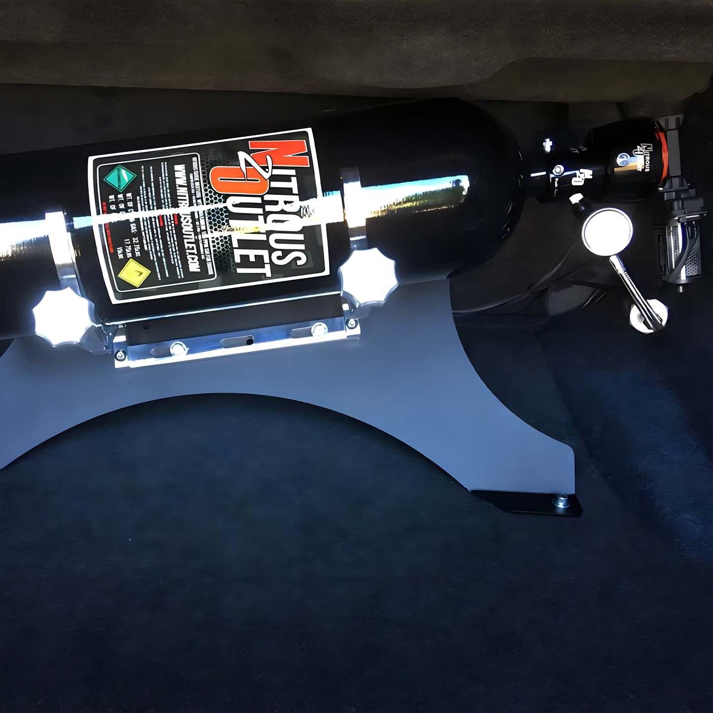Dodge 2015-2019 Challenger/Charger X-Brace Bottle Bracket Mounting Plate - Mounts One Bottle Between Floor and Quarter Panel