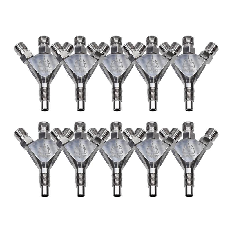 Trident Ti 1/16" NPT Three Stage Dry Nitrous Nozzle - 10 Pack/Straight Discharge/Titanium