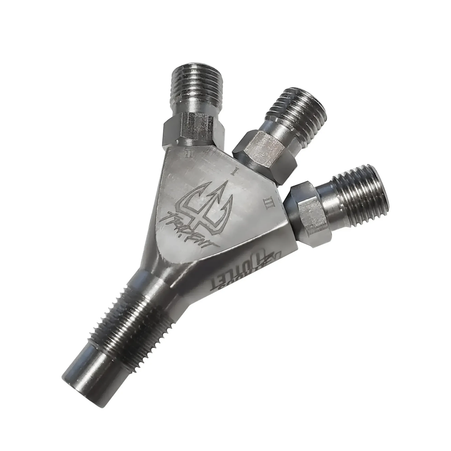 Trident Ti 1/8" NPT Three Stage Dry Nitrous Nozzle - Straight Discharge/Titanium