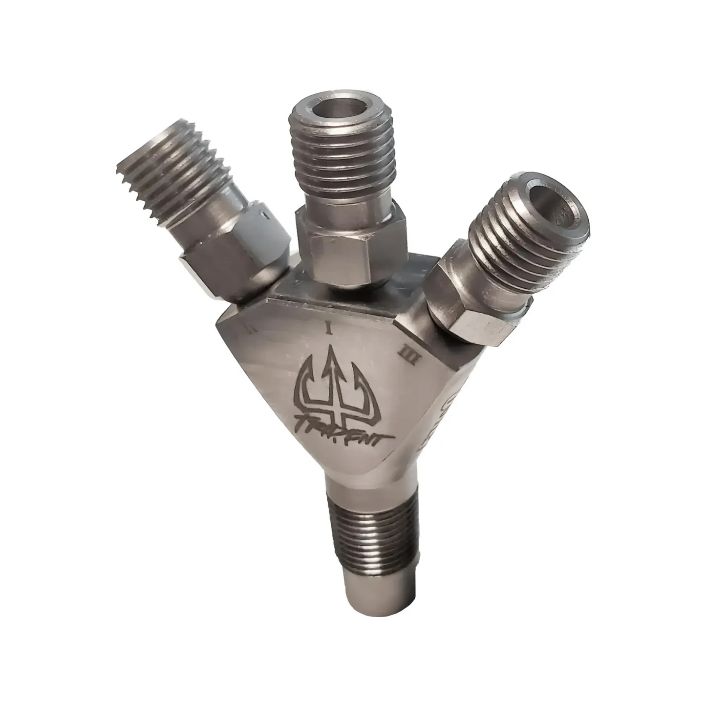 Trident Ti 1/8" NPT Three Stage Dry Nitrous Nozzle - Straight Discharge/Titanium