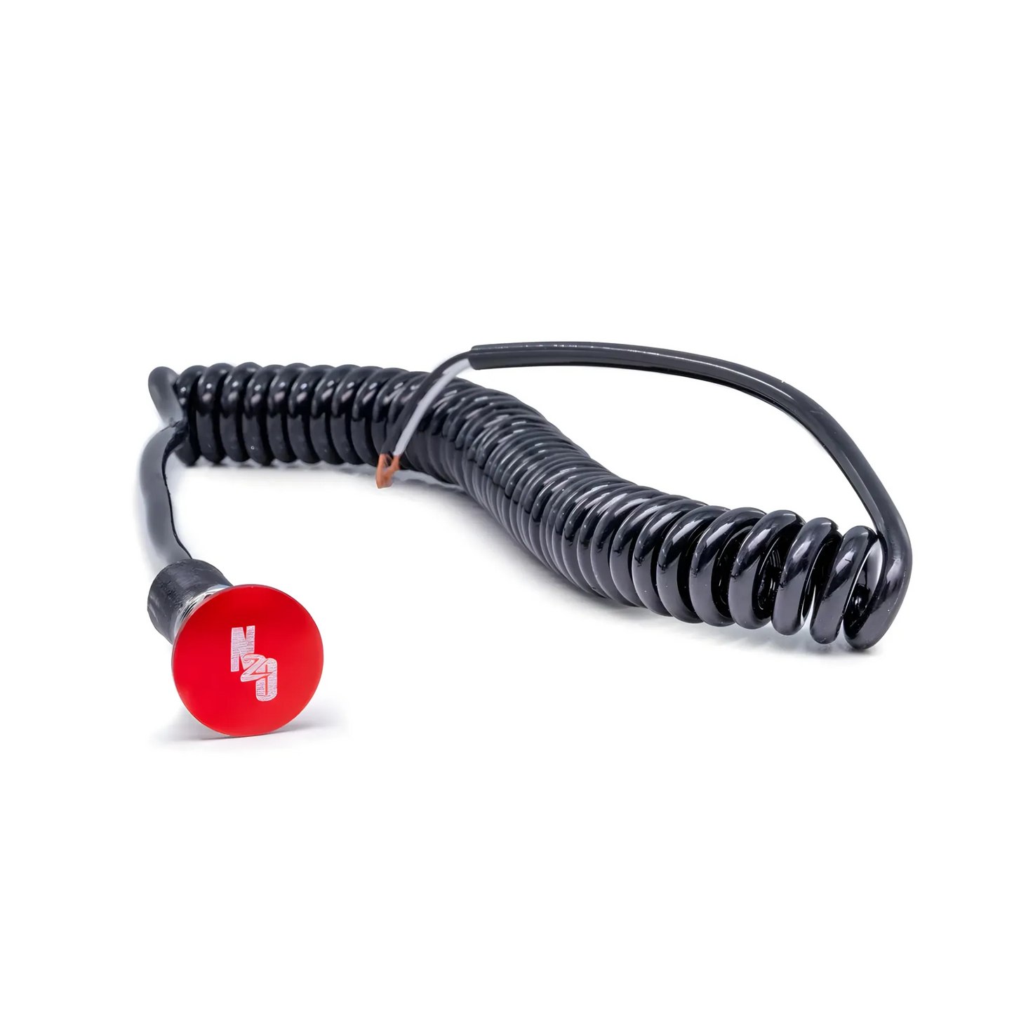 Logo Momentary Mushroom Cap Push-Button with Spiral Stretch Cord