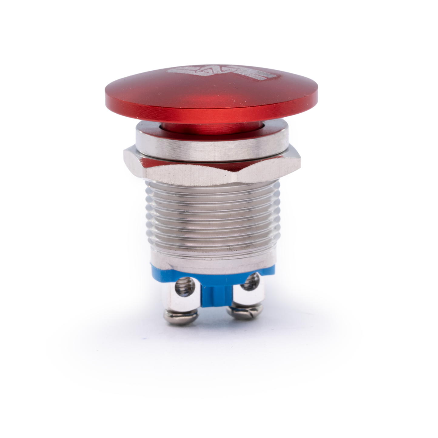 Logo Momentary Mushroom Cap Push-Button - 23mm Red Cap/Screw Terminals
