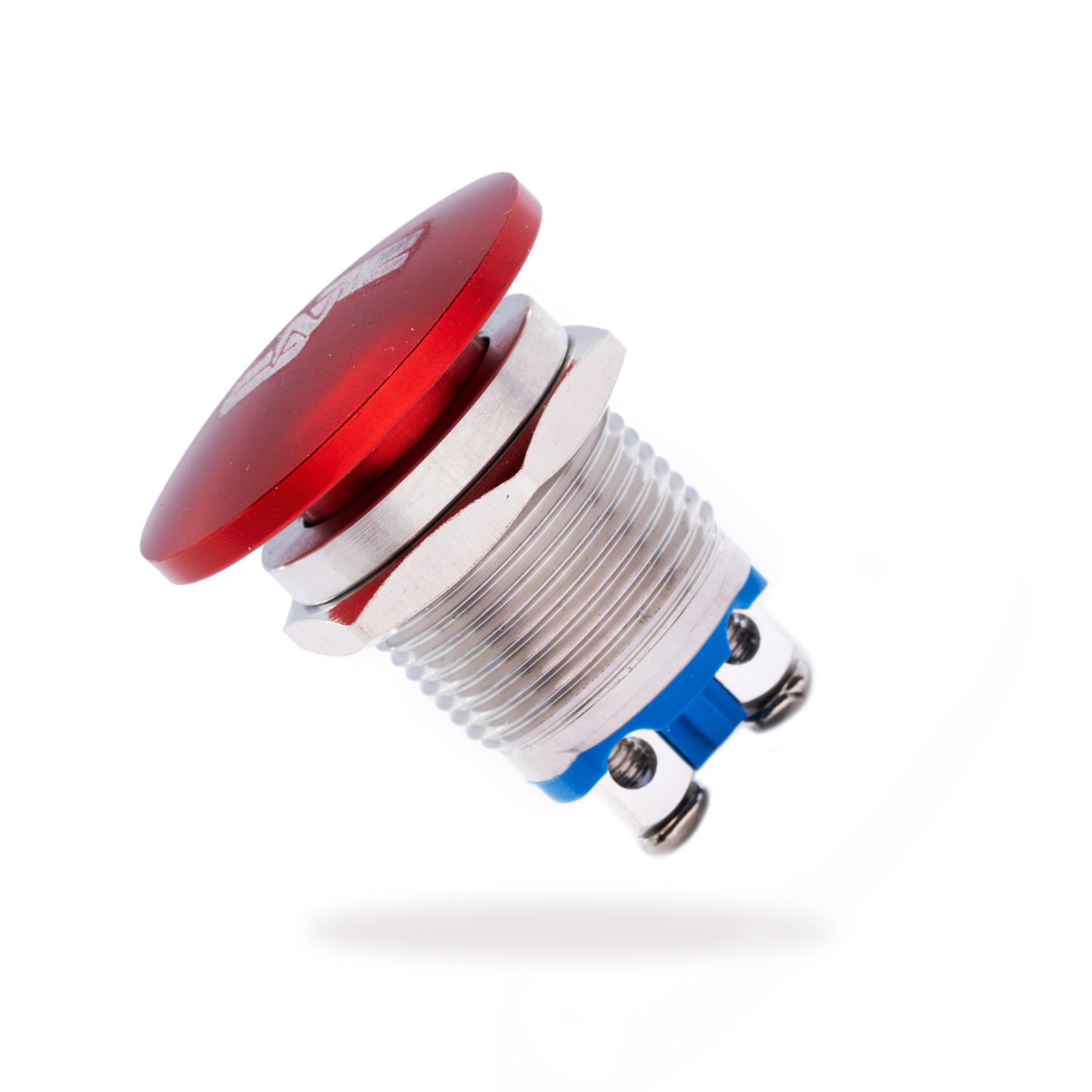 Logo Momentary Mushroom Cap Push-Button - 23mm Red Cap/Screw Terminals