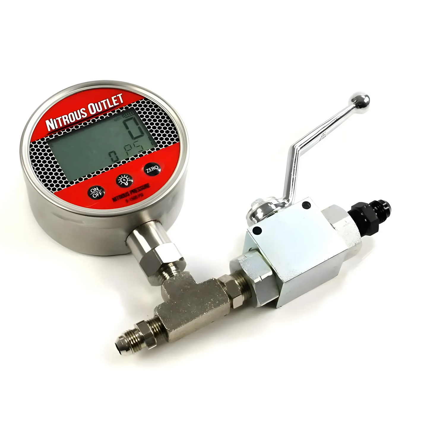 Digital Inline Nitrous Pressure Gauge & Shutoff Valve