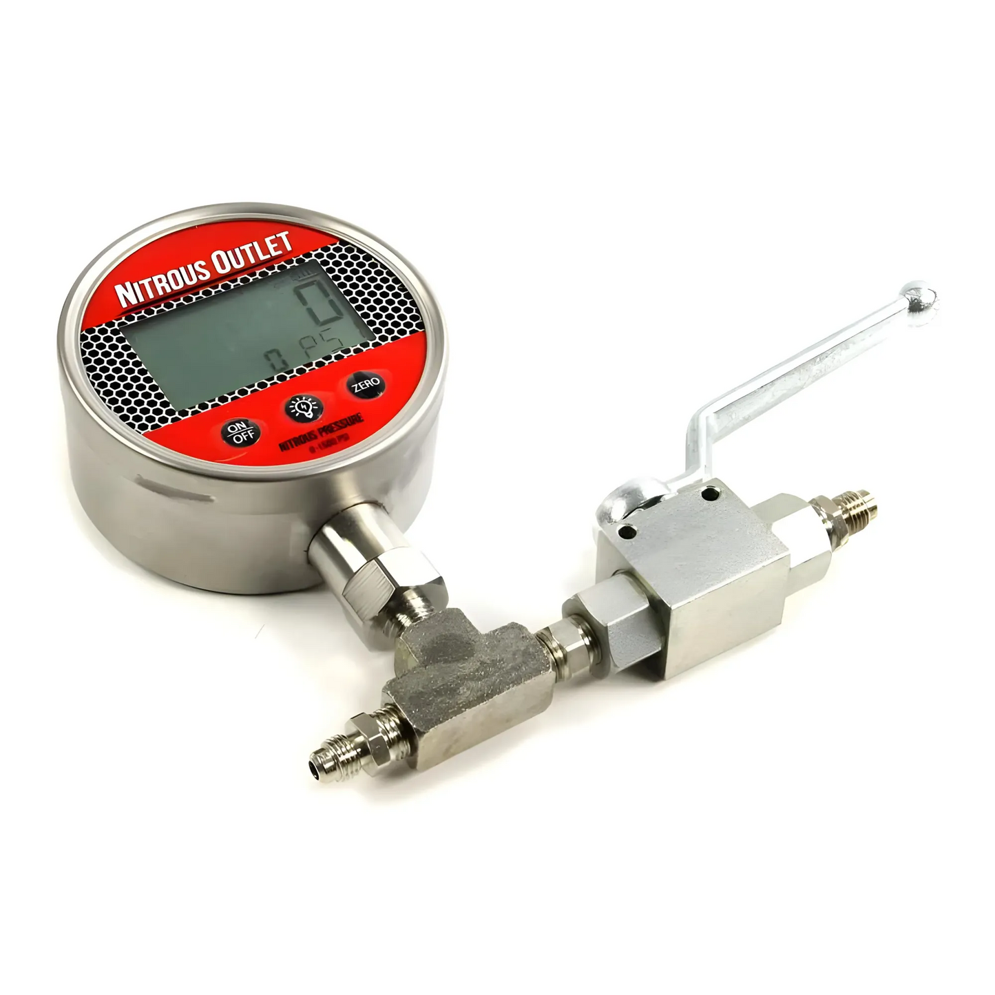 Digital Inline Nitrous Pressure Gauge & Shutoff Valve