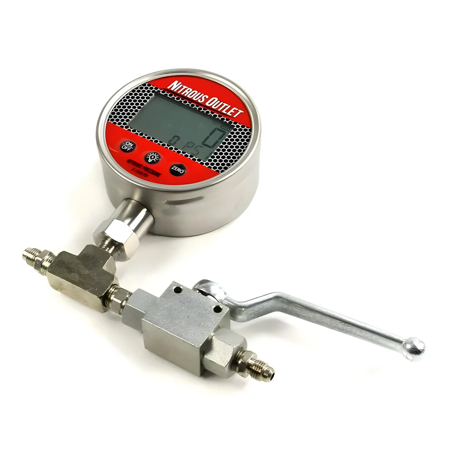 Digital Inline Nitrous Pressure Gauge & Shutoff Valve
