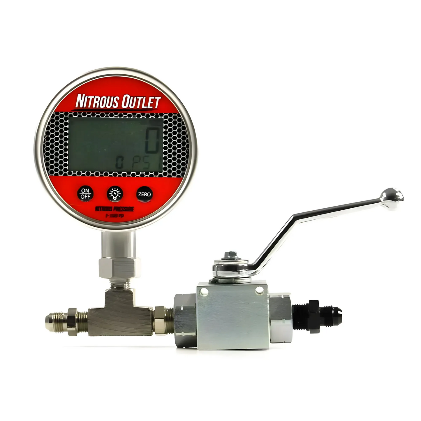 Digital Inline Nitrous Pressure Gauge & Shutoff Valve