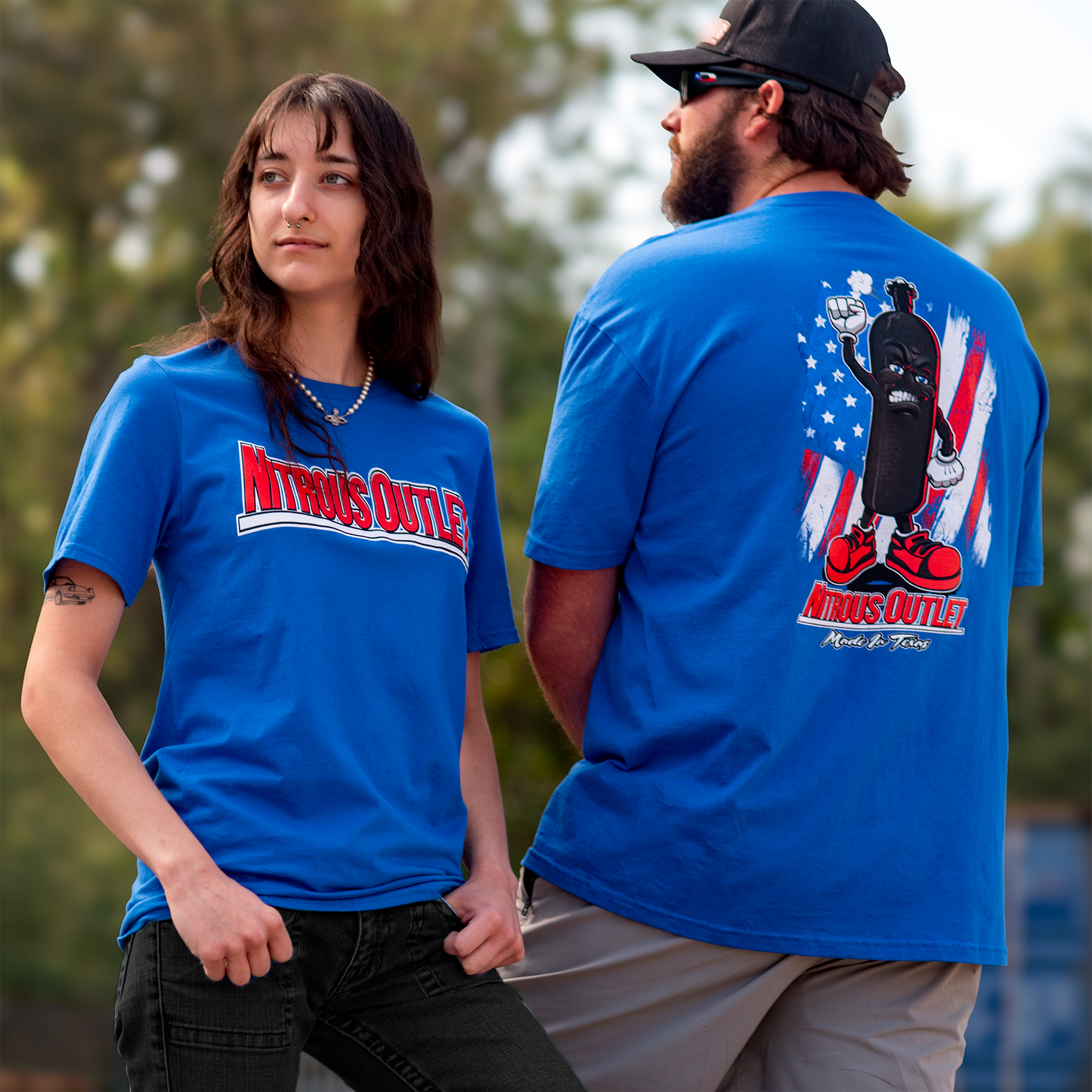 Nitrous Outlet Raised Fist Huffy Royal Blue T-Shirt
