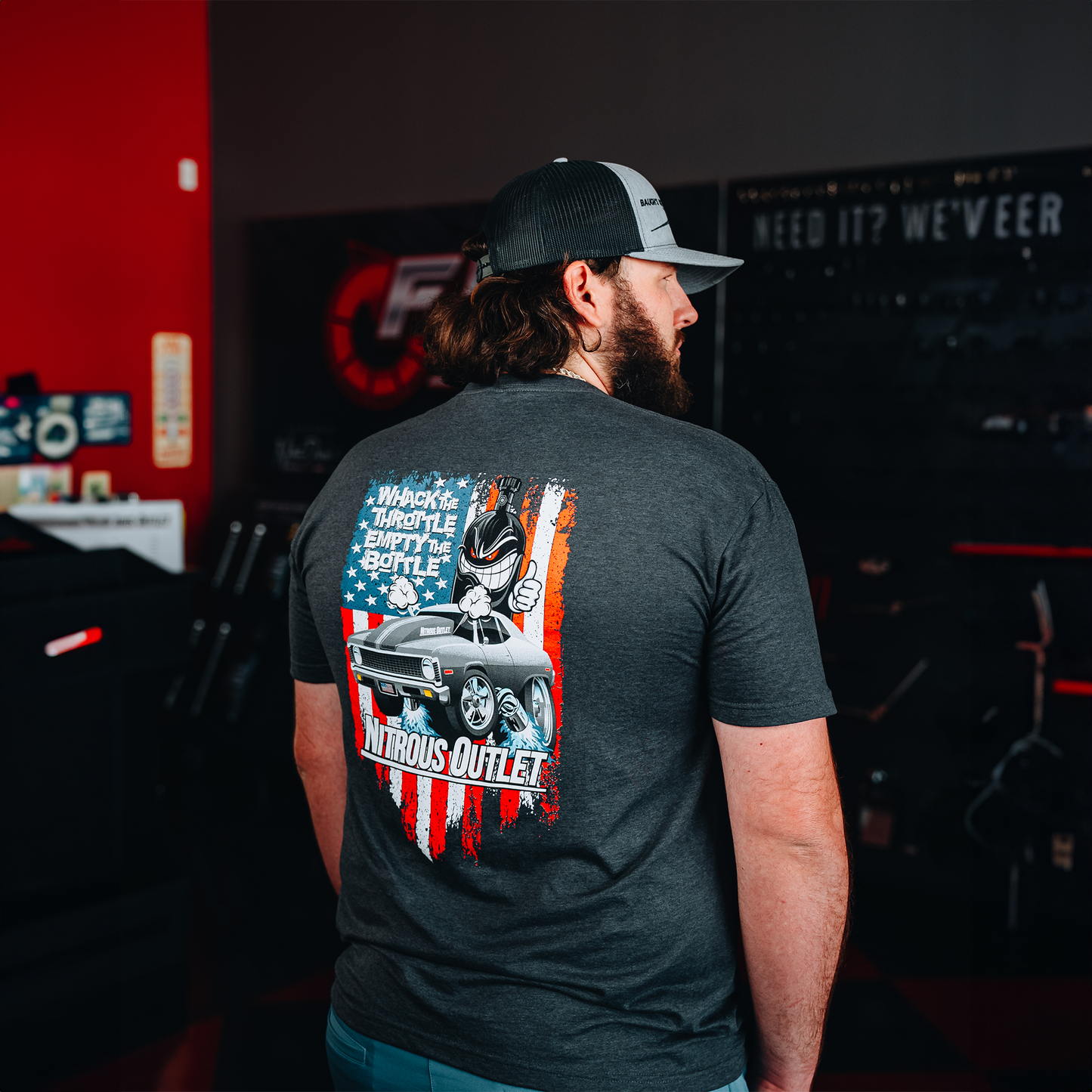 "Whack The Throttle" T-Shirt - Heather Grey