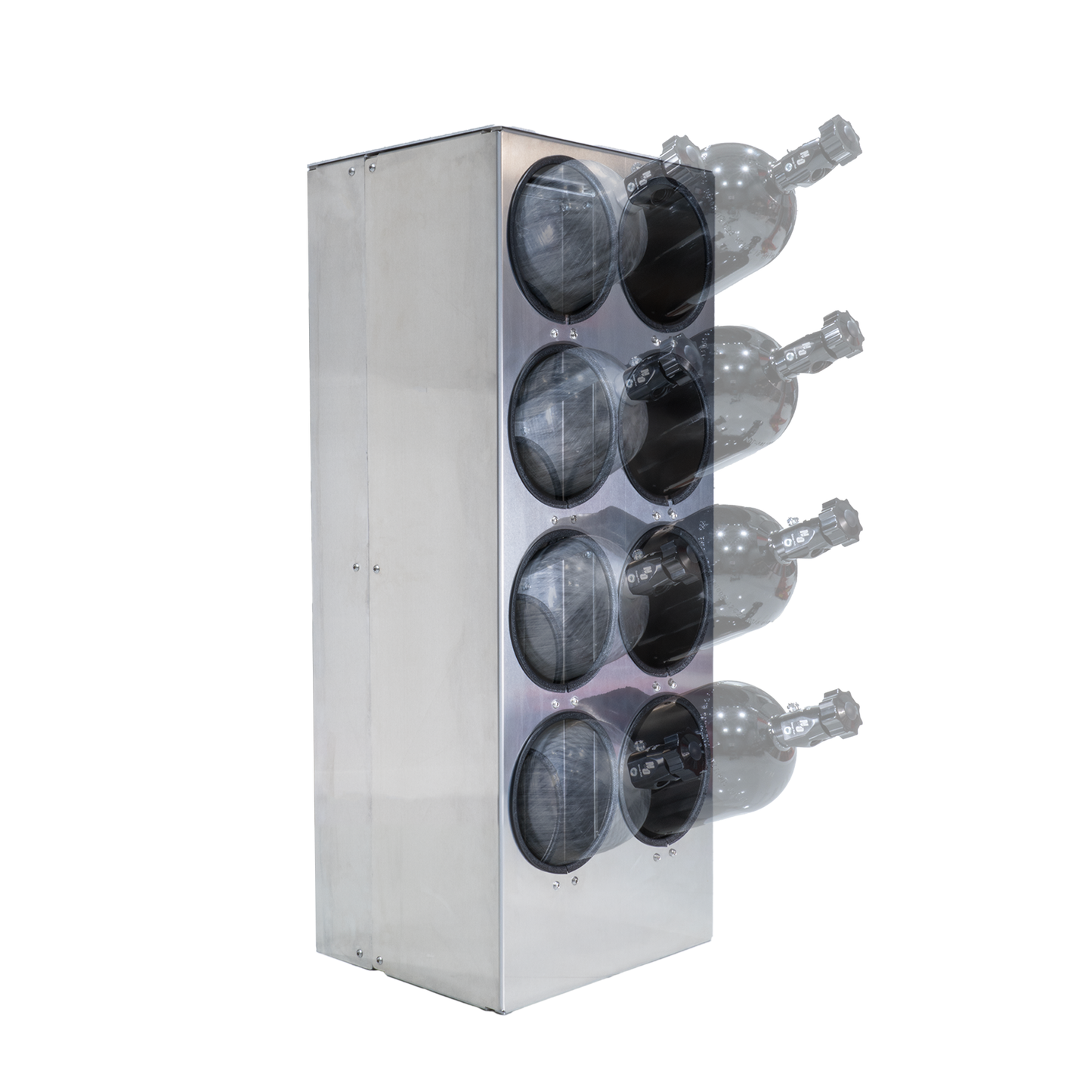 860 Performance Trailer Mount Nitrous Bottle Holder - 8x 10lb 12lb or 15lb Bottles / Raw Finish