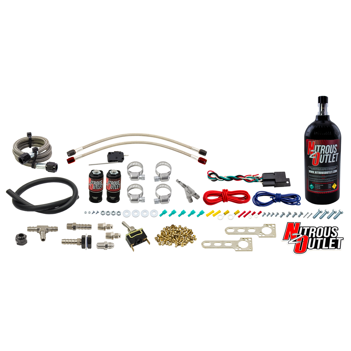Powersports Single Cylinder Wet Nozzle System - Stainless 90° Nozzle - 6psi
