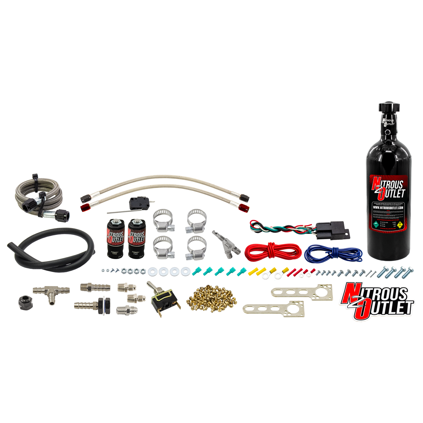 Powersports Single Cylinder Wet Nozzle System - Stainless 90° Nozzle - 6psi