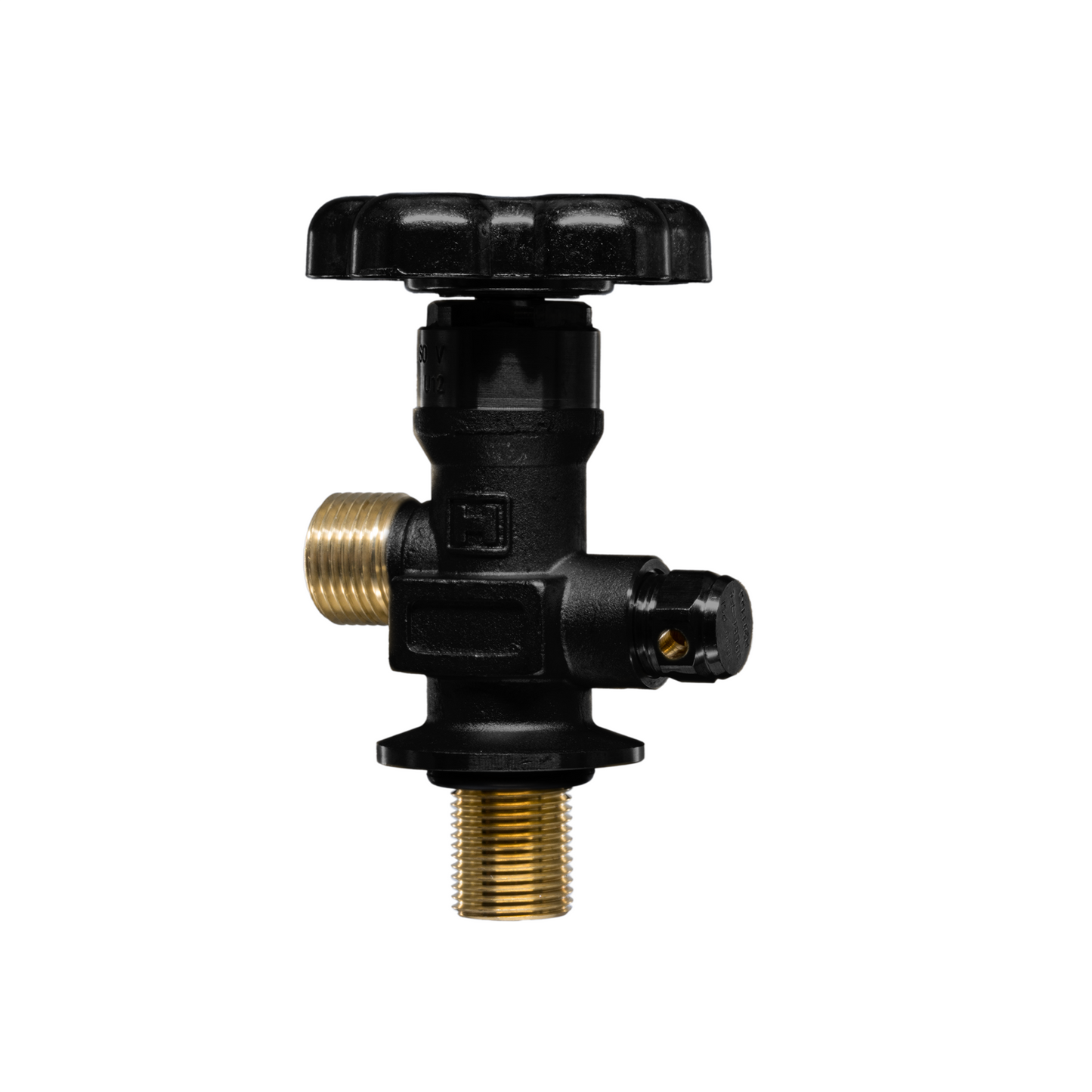 2.5lb Aluminum and 4.5lb Composite Black CO2 Bottle Valve - CGA 320 / 725-14 Nipple Thread / .750-16 Bottle Thread