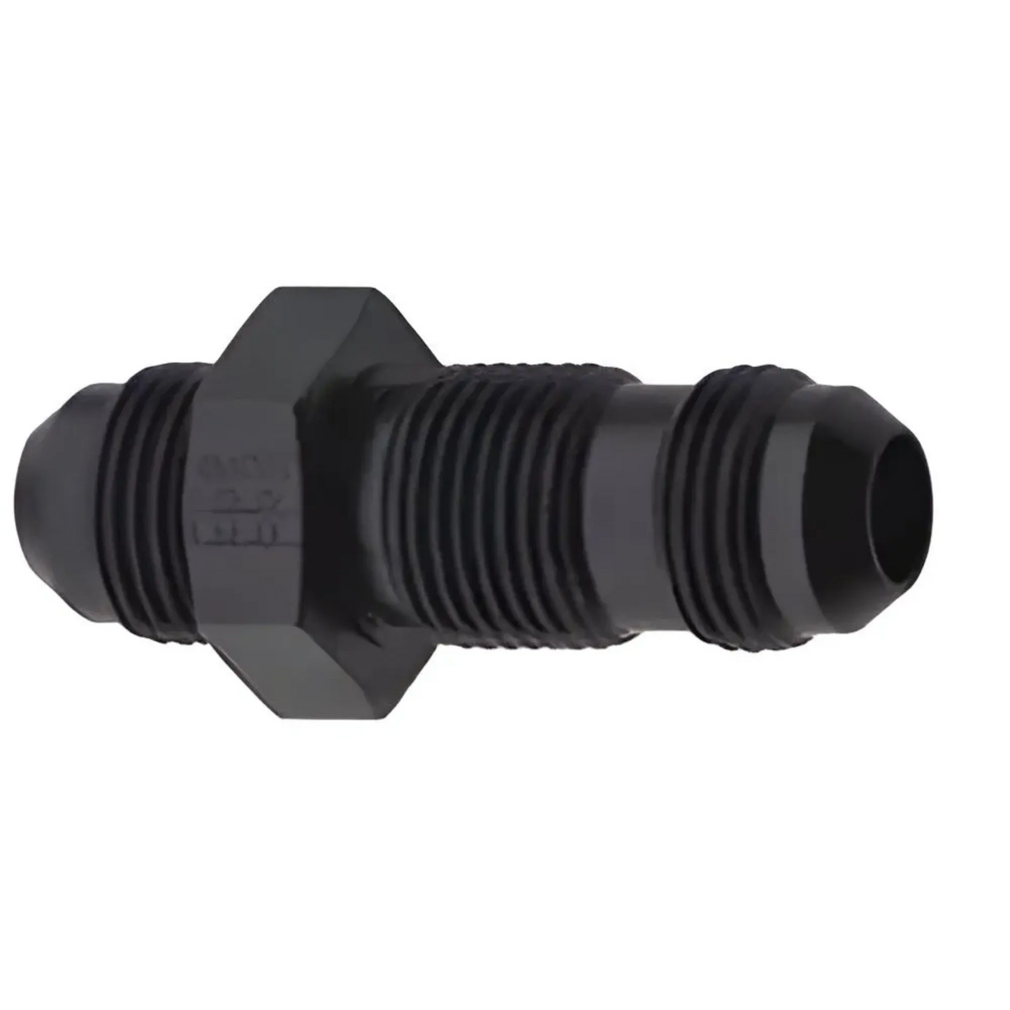 '-8 Straight Bulkhead Fitting Black