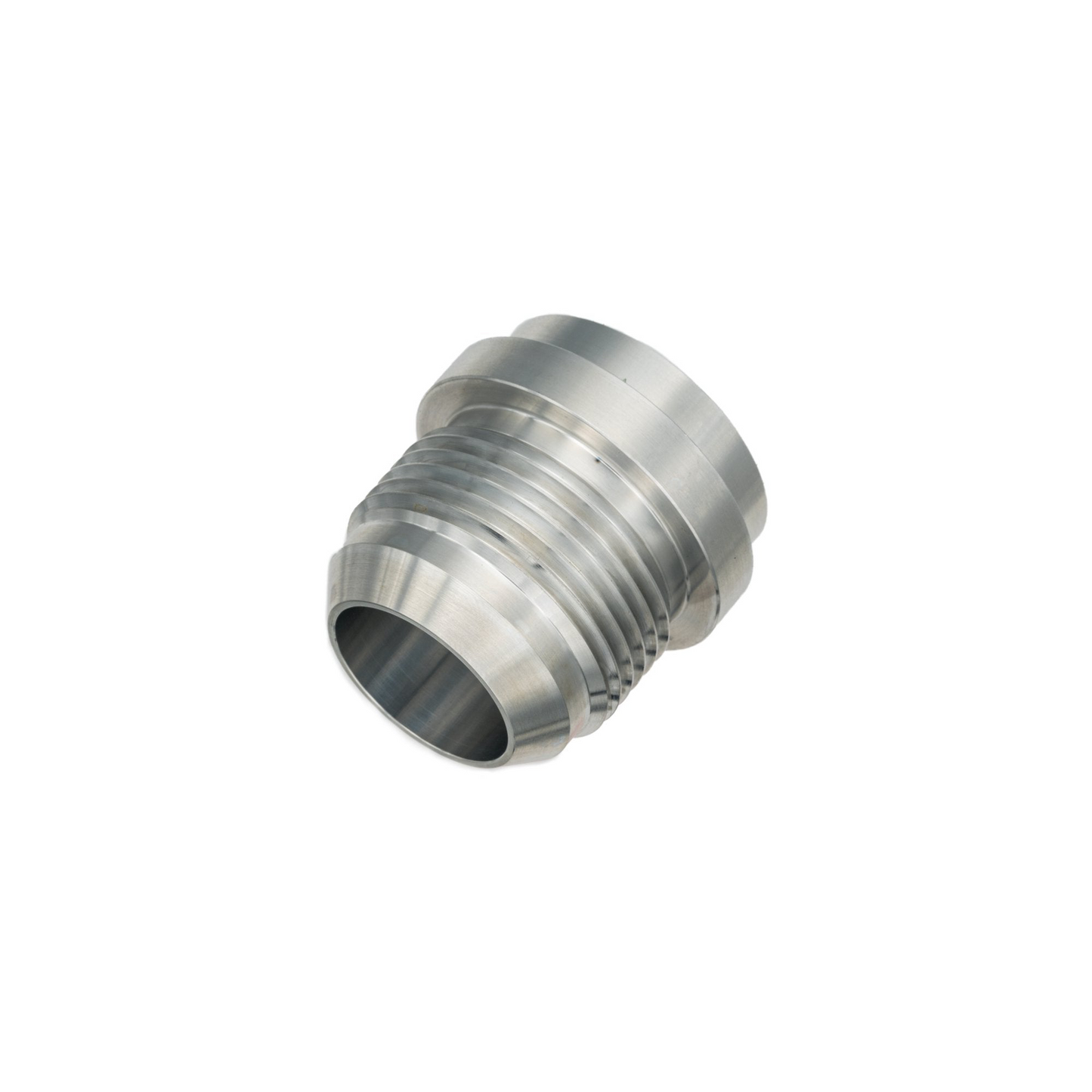 Metal pipe fitting on a white background