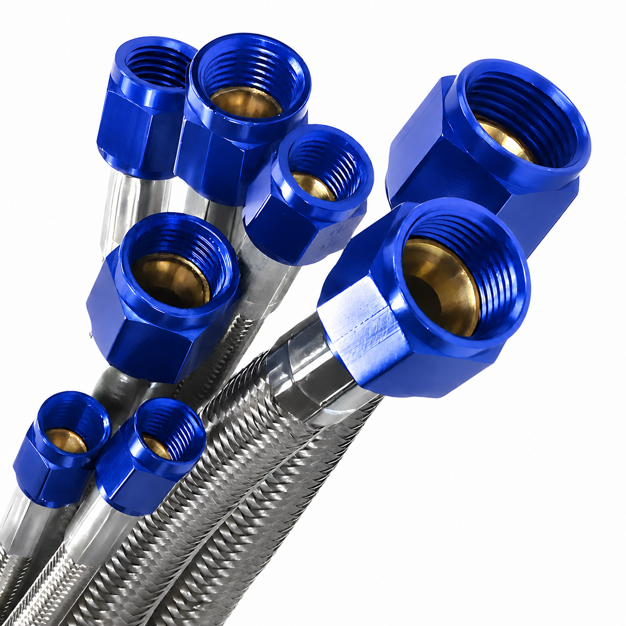 8an Stainless Steel Braided Hose (Blue Fitting)